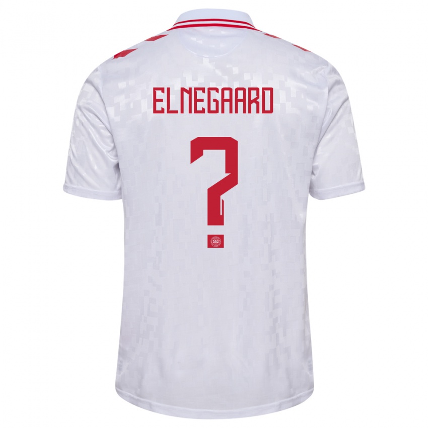 Hombre Camiseta Dinamarca Tobias Elnegaard #0 Blanco 2ª Equipación 24-26 La Camisa Chile