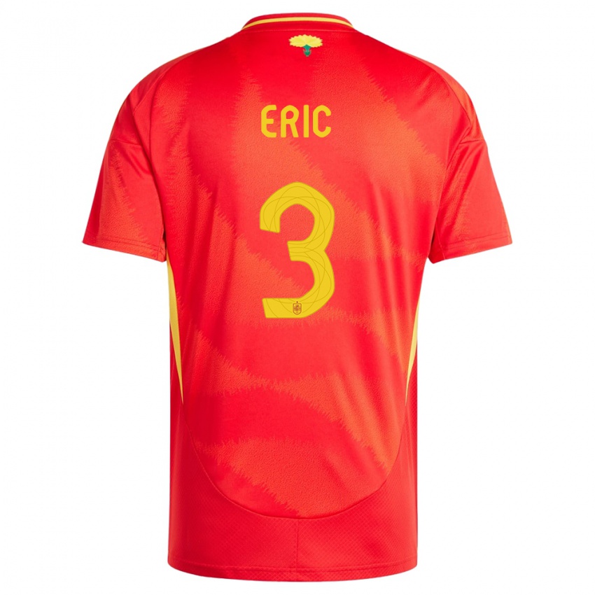 Mujer Camiseta España Eric Garcia #3 Rojo 1ª Equipación 24-26 La Camisa Chile