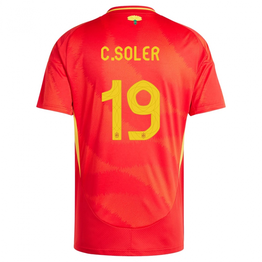Mujer Camiseta España Carlos Soler #19 Rojo 1ª Equipación 24-26 La Camisa Chile