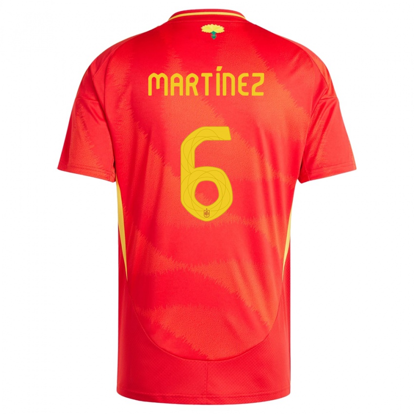 Mujer Camiseta España Roger Martinez #6 Rojo 1ª Equipación 24-26 La Camisa Chile