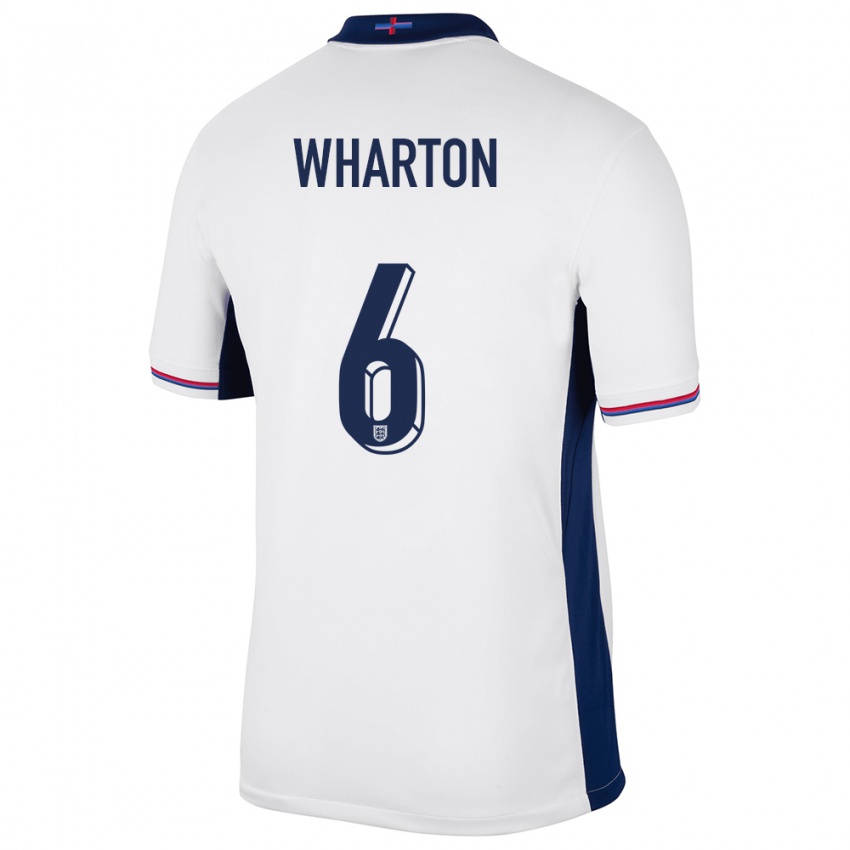 Mujer Camiseta Inglaterra Adam Wharton #6 Blanco 1ª Equipación 24-26 La Camisa Chile