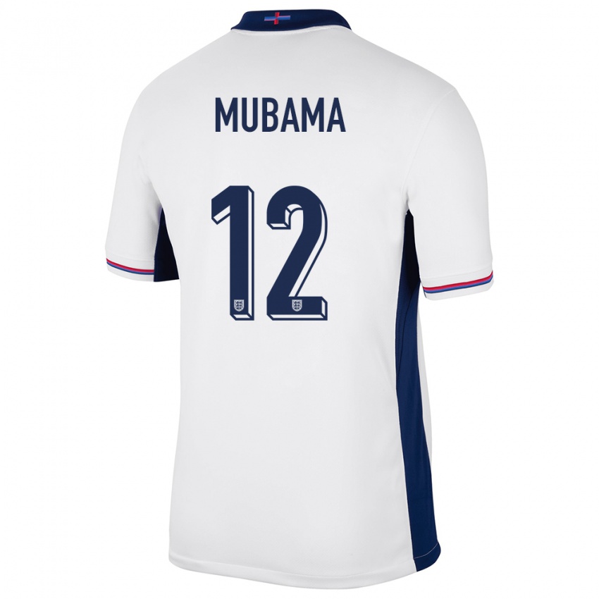 Mujer Camiseta Inglaterra Divin Mubama #12 Blanco 1ª Equipación 24-26 La Camisa Chile