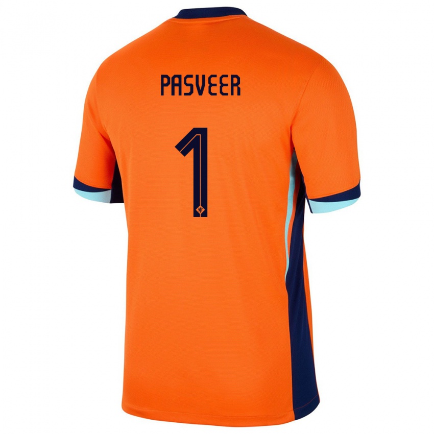 Mujer Camiseta Países Bajos Remko Pasveer #1 Naranja 1ª Equipación 24-26 La Camisa Chile