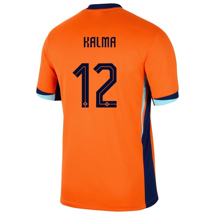 Mujer Camiseta Países Bajos Fenna Kalma #12 Naranja 1ª Equipación 24-26 La Camisa Chile