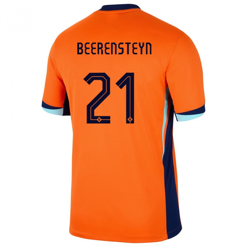 Mujer Camiseta Países Bajos Lineth Beerensteyn #21 Naranja 1ª Equipación 24-26 La Camisa Chile