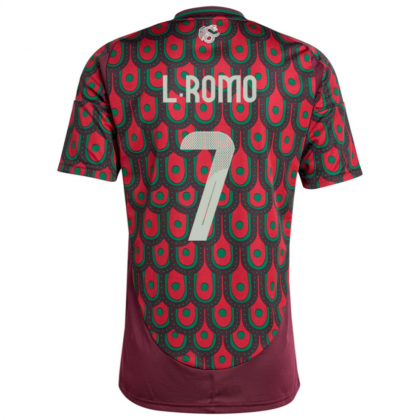 Mujer Camiseta México Luis Romo #7 Granate 1ª Equipación 24-26 La Camisa Chile