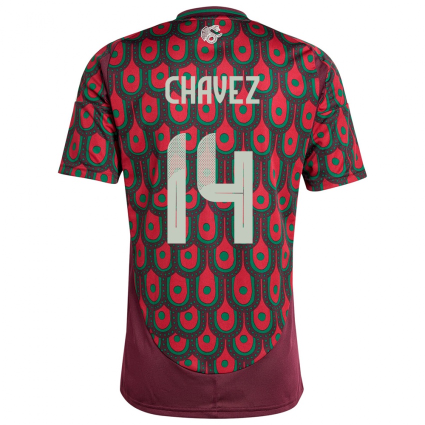 Mujer Camiseta México Luis Chavez #14 Granate 1ª Equipación 24-26 La Camisa Chile