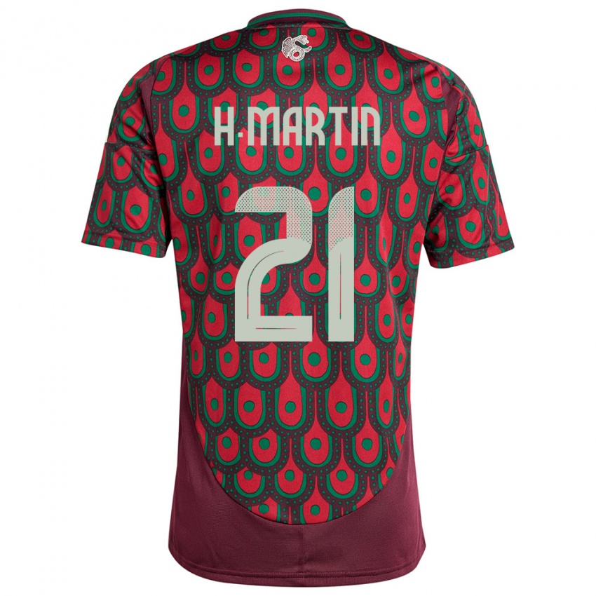 Mujer Camiseta México Henry Martin #21 Granate 1ª Equipación 24-26 La Camisa Chile