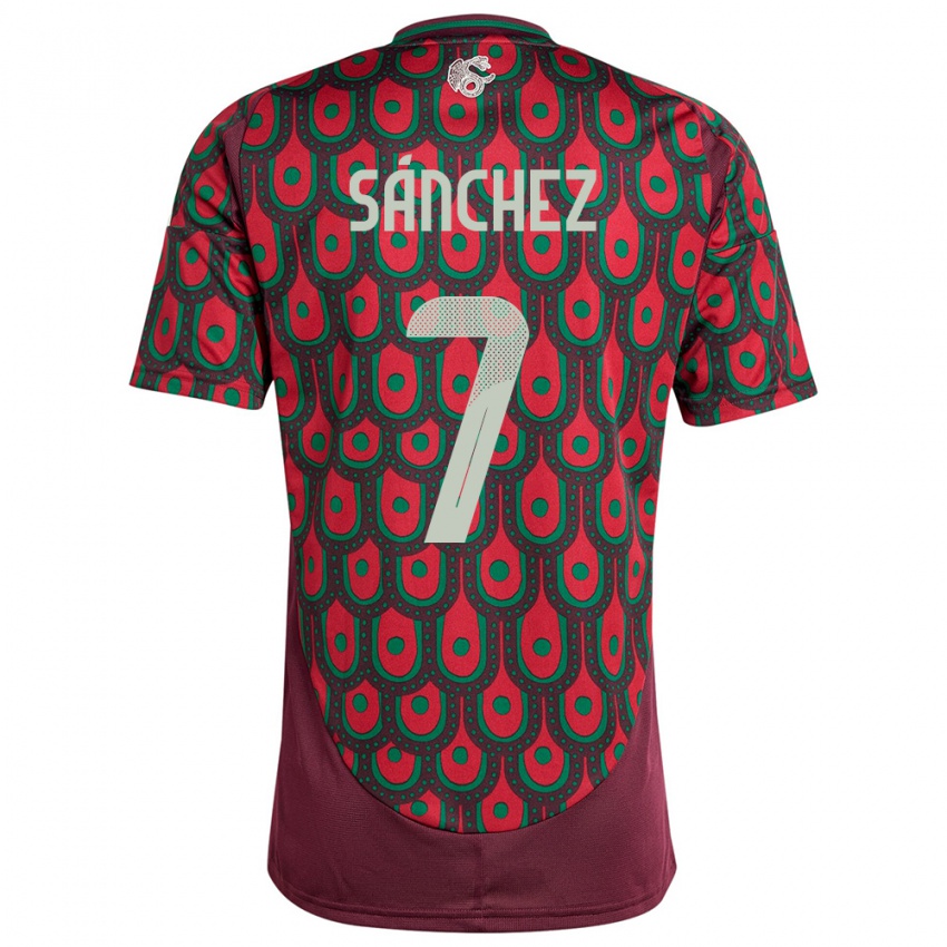 Mujer Camiseta México Maria Sanchez #7 Granate 1ª Equipación 24-26 La Camisa Chile
