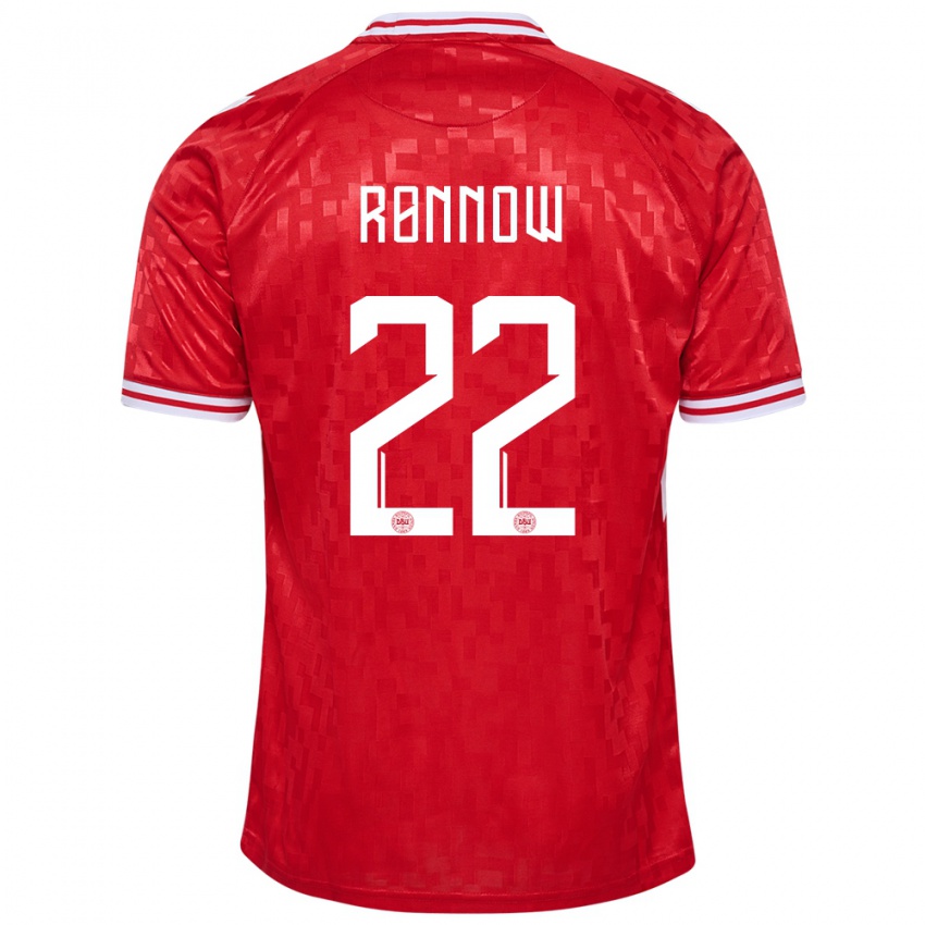Mujer Camiseta Dinamarca Frederik Ronnow #22 Rojo 1ª Equipación 24-26 La Camisa Chile
