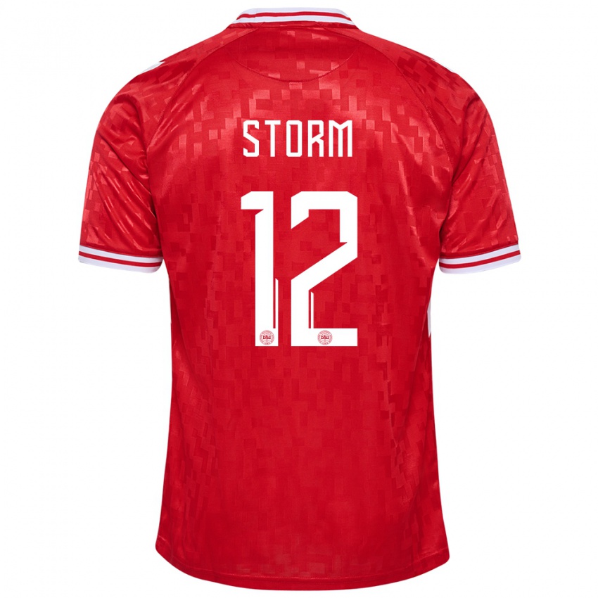 Mujer Camiseta Dinamarca Tobias Storm #12 Rojo 1ª Equipación 24-26 La Camisa Chile