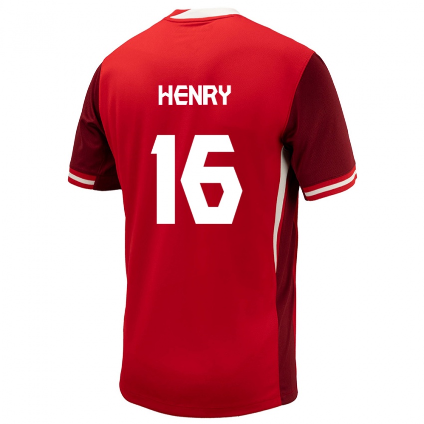 Mujer Camiseta Canadá Mael Henry #16 Rojo 1ª Equipación 24-26 La Camisa Chile