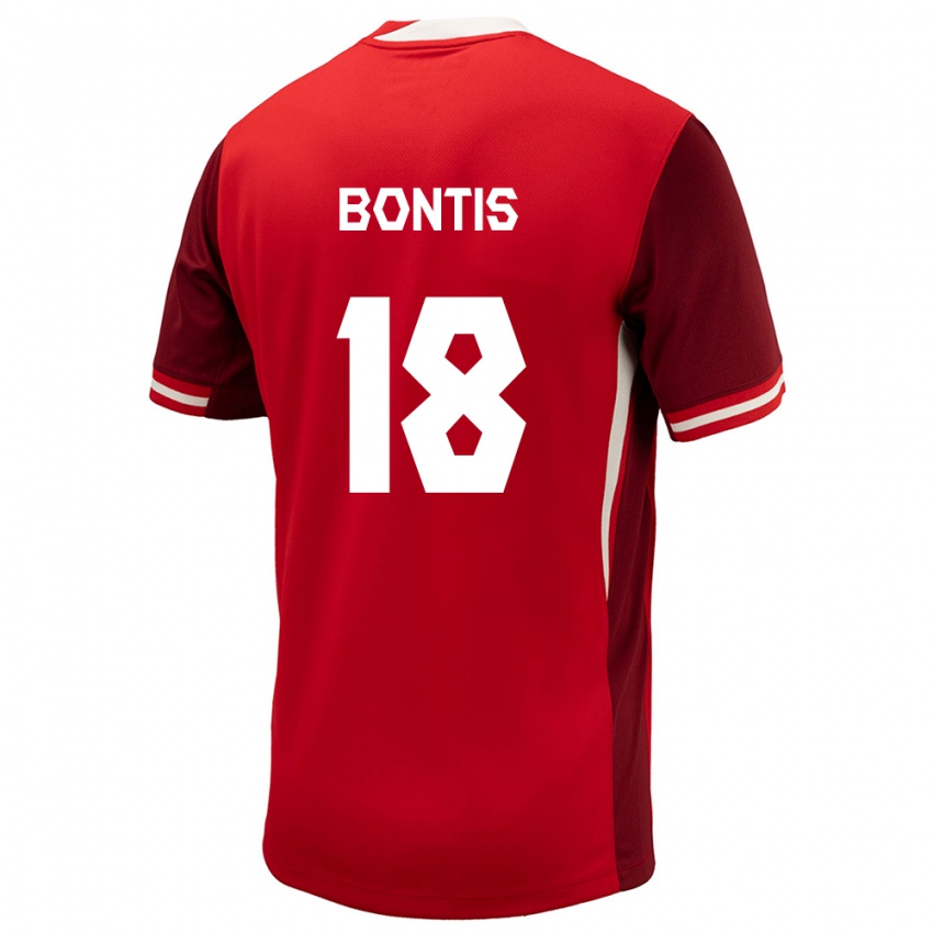 Mujer Camiseta Canadá Dino Bontis #18 Rojo 1ª Equipación 24-26 La Camisa Chile