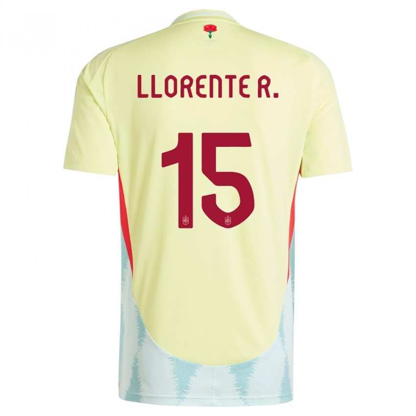Mujer Camiseta España Diego Llorente #15 Amarillo 2ª Equipación 24-26 La Camisa Chile
