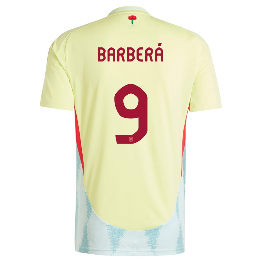 Mujer Camiseta España Victor Barbera #9 Amarillo 2ª Equipación 24-26 La Camisa Chile