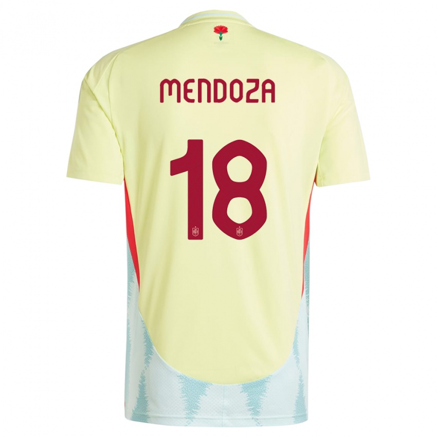 Mujer Camiseta España Rodrigo Mendoza #18 Amarillo 2ª Equipación 24-26 La Camisa Chile