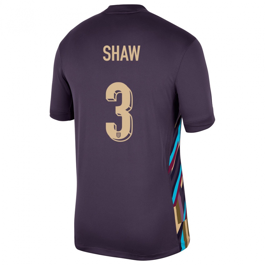 Mujer Camiseta Inglaterra Luke Shaw #3 Pasa Oscura 2ª Equipación 24-26 La Camisa Chile