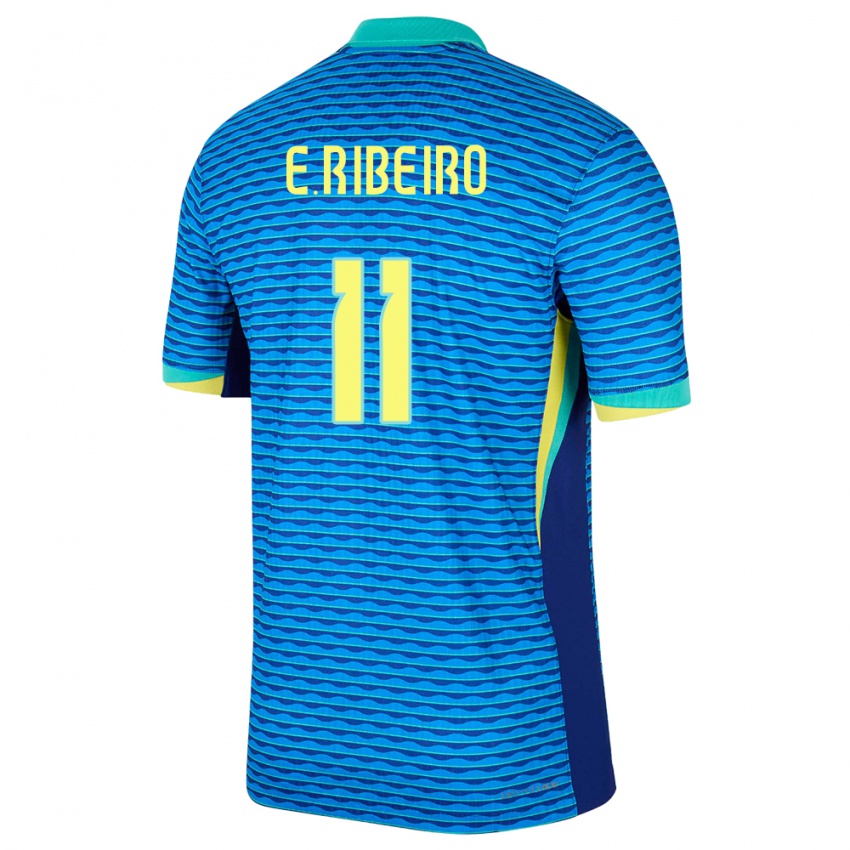 Mujer Camiseta Brasil Everton Ribeiro #11 Azul 2ª Equipación 24-26 La Camisa Chile