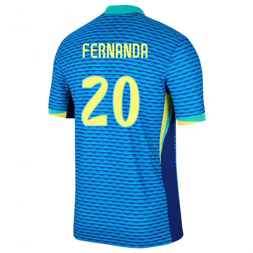 Mujer Camiseta Brasil Fernanda Palermo #20 Azul 2ª Equipación 24-26 La Camisa Chile