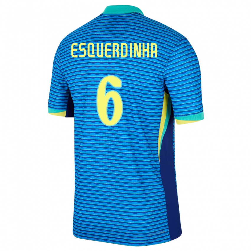 Mujer Camiseta Brasil Esquerdinha #6 Azul 2ª Equipación 24-26 La Camisa Chile