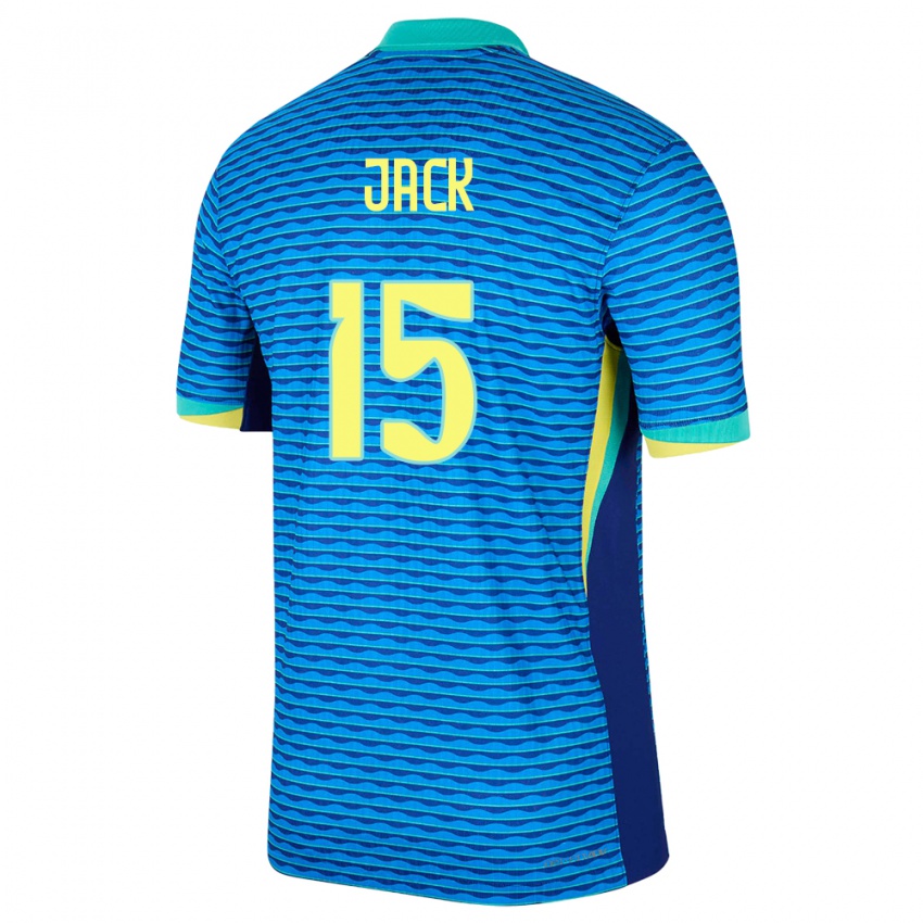 Mujer Camiseta Brasil Fellipe Jack #15 Azul 2ª Equipación 24-26 La Camisa Chile