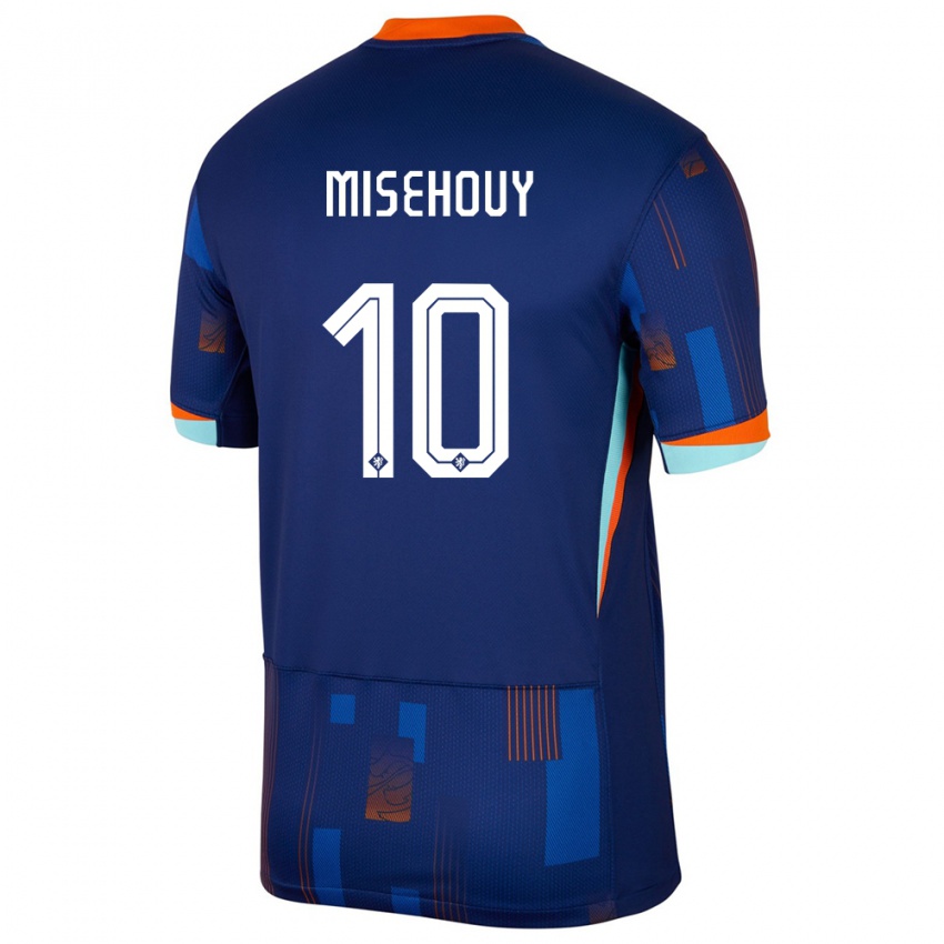 Mujer Camiseta Países Bajos Gabriel Misehouy #10 Azul 2ª Equipación 24-26 La Camisa Chile