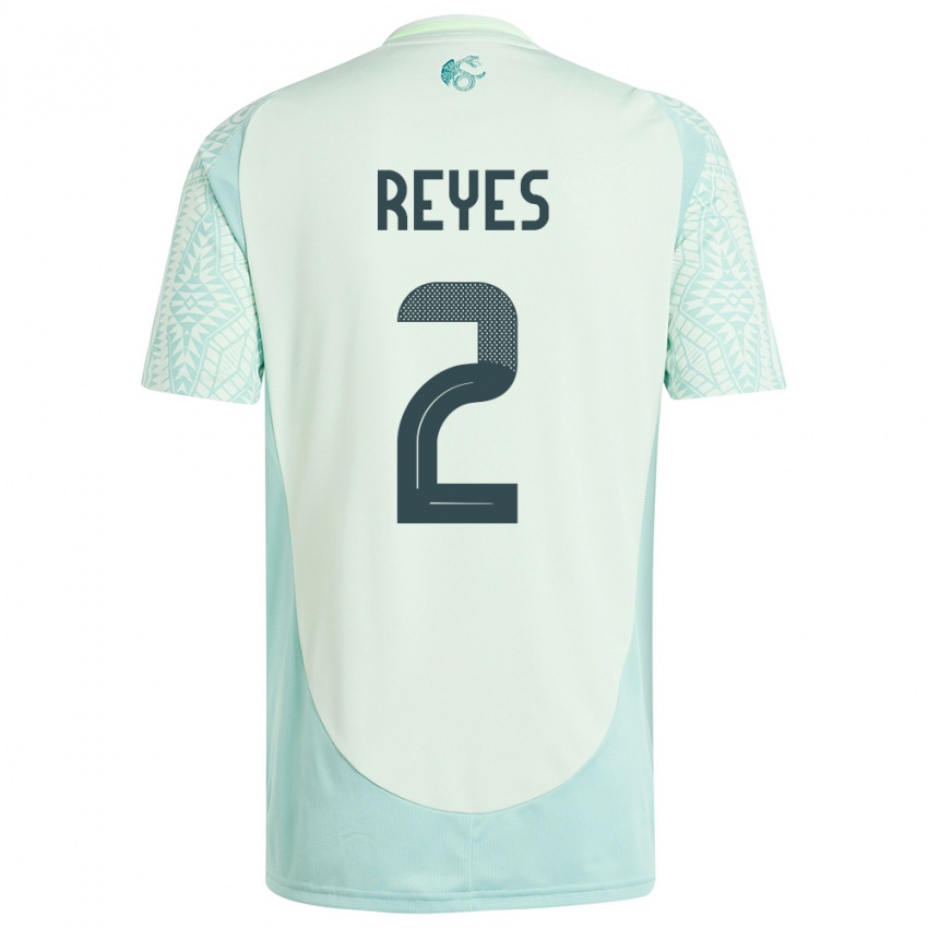Mujer Camiseta México Luis Reyes #2 Lino Verde 2ª Equipación 24-26 La Camisa Chile