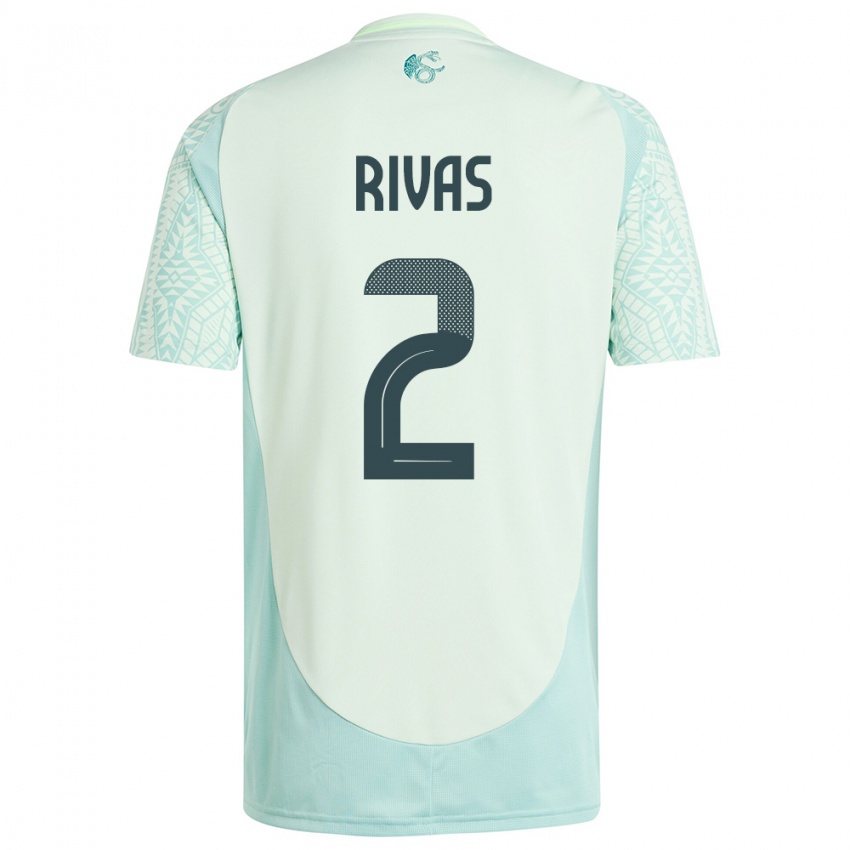 Mujer Camiseta México Jesus Rivas #2 Lino Verde 2ª Equipación 24-26 La Camisa Chile