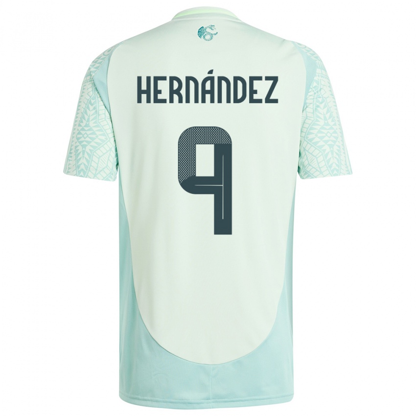 Mujer Camiseta México Jesus Hernandez #9 Lino Verde 2ª Equipación 24-26 La Camisa Chile