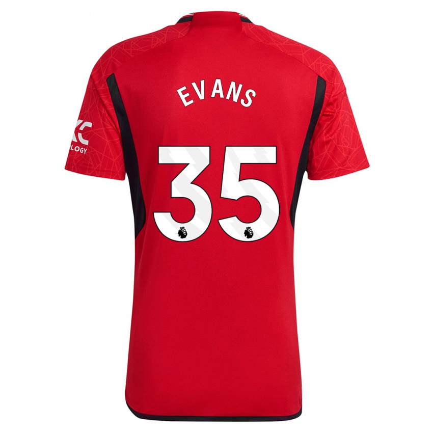 Niño Camiseta Jonny Evans #35 Rojo 1ª Equipación 2023/24 La Camisa Chile