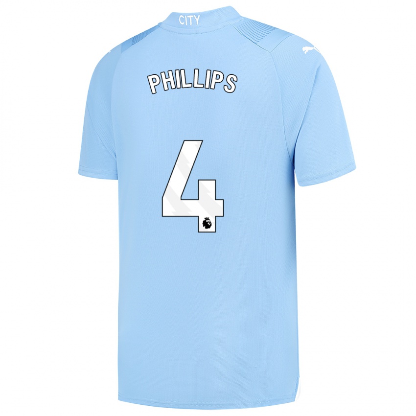 Niño Camiseta Kalvin Phillips #4 Azul Claro 1ª Equipación 2023/24 La Camisa Chile
