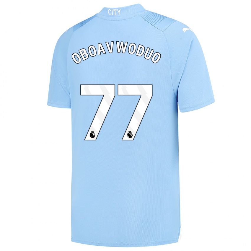 Niño Camiseta Justin Oboavwoduo #77 Azul Claro 1ª Equipación 2023/24 La Camisa Chile
