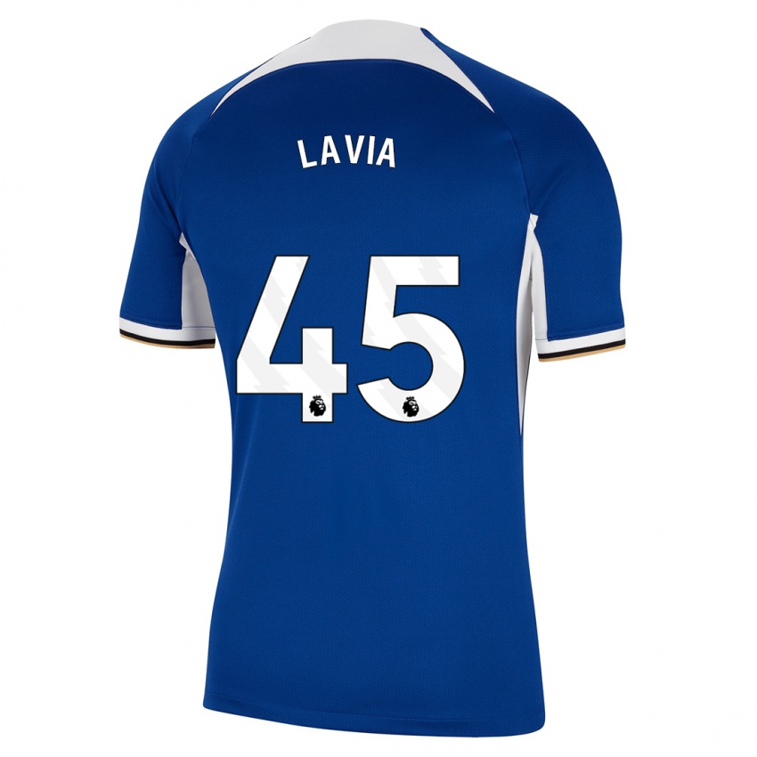 Niño Camiseta Romeo Lavia #45 Azul 1ª Equipación 2023/24 La Camisa Chile