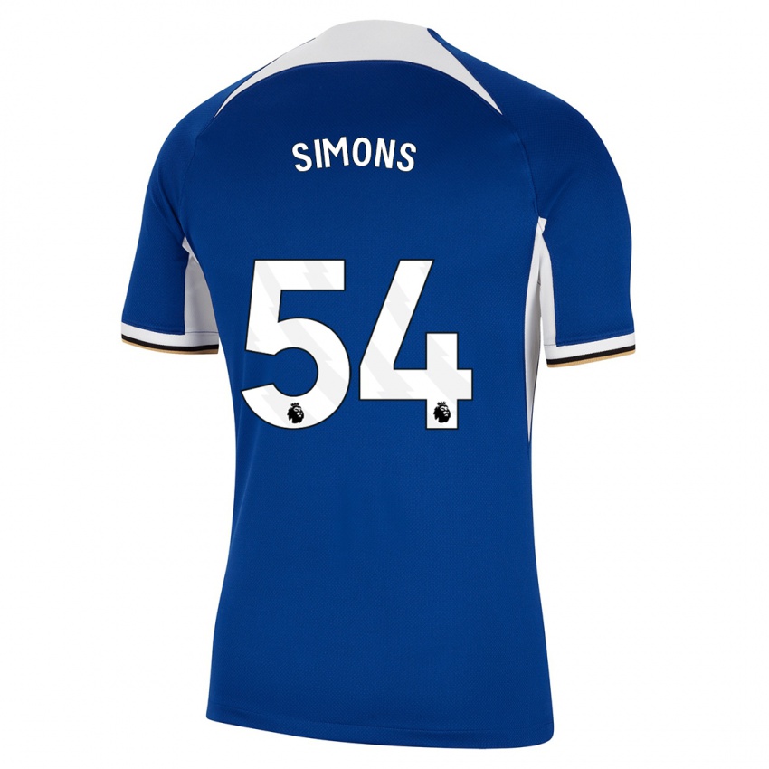 Niño Camiseta Xavier Simons #54 Azul 1ª Equipación 2023/24 La Camisa Chile
