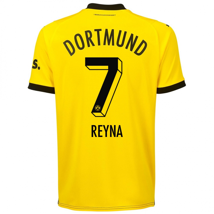 Niño Camiseta Giovanni Reyna #7 Amarillo 1ª Equipación 2023/24 La Camisa Chile