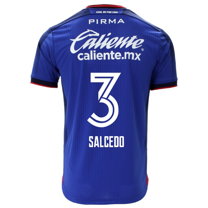 Niño Camiseta Carlos Salcedo #3 Azul 1ª Equipación 2023/24 La Camisa Chile