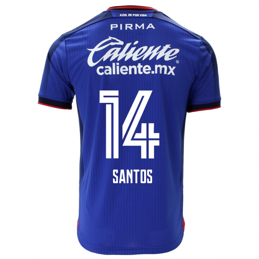 Niño Camiseta Eleisa Santos #14 Azul 1ª Equipación 2023/24 La Camisa Chile
