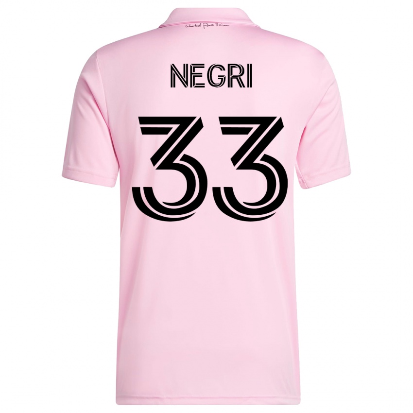 Niño Camiseta Franco Negri #33 Rosa 1ª Equipación 2023/24 La Camisa Chile