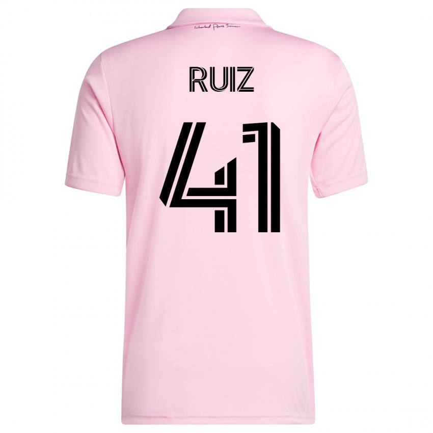 Niño Camiseta David Ruíz #41 Rosa 1ª Equipación 2023/24 La Camisa Chile