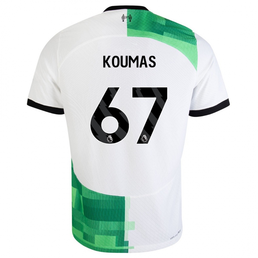 Niño Camiseta Lewis Koumas #67 Blanco Verde 2ª Equipación 2023/24 La Camisa Chile