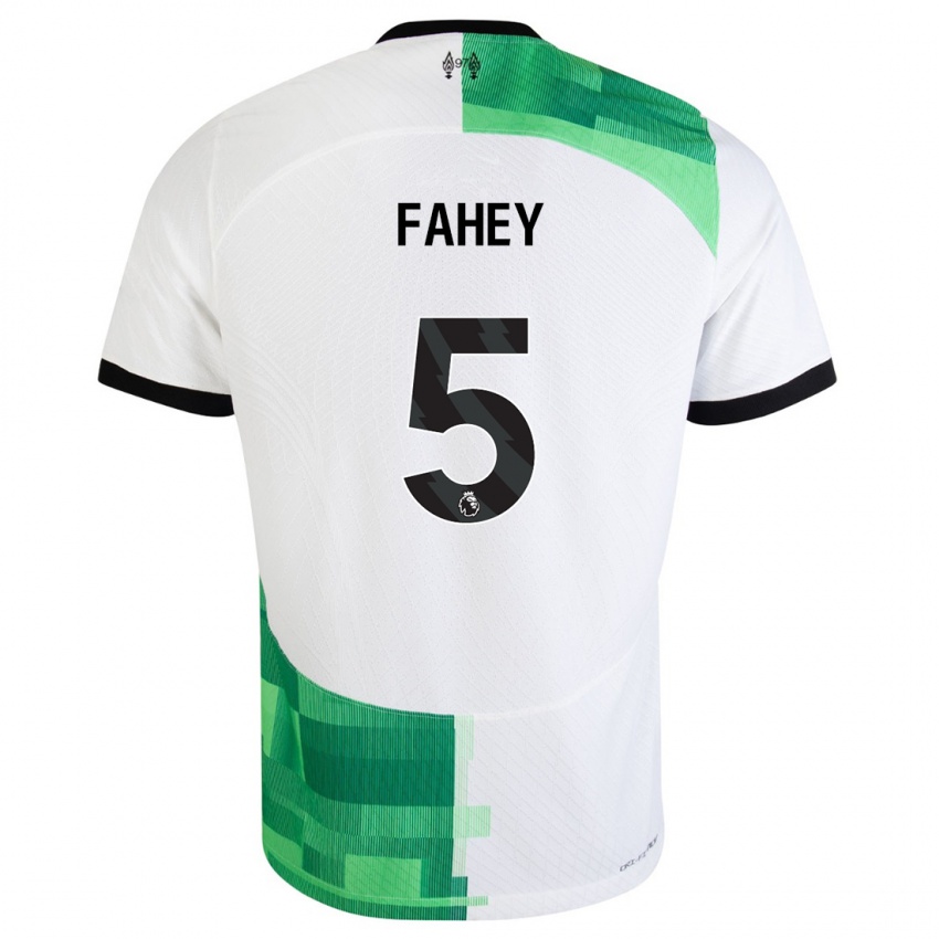 Niño Camiseta Niamh Fahey #5 Blanco Verde 2ª Equipación 2023/24 La Camisa Chile