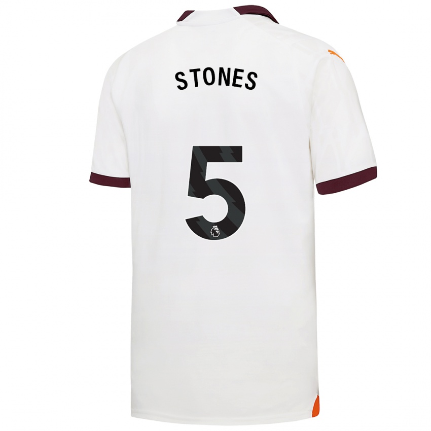 Niño Camiseta John Stones #5 Blanco 2ª Equipación 2023/24 La Camisa Chile