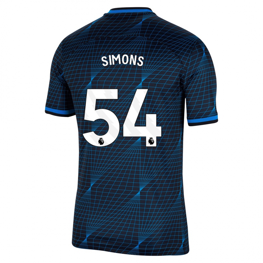 Niño Camiseta Xavier Simons #54 Azul Oscuro 2ª Equipación 2023/24 La Camisa Chile