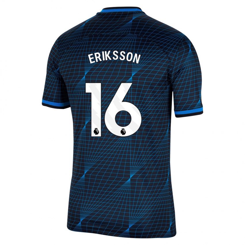 Niño Camiseta Magdalena Eriksson #16 Azul Oscuro 2ª Equipación 2023/24 La Camisa Chile