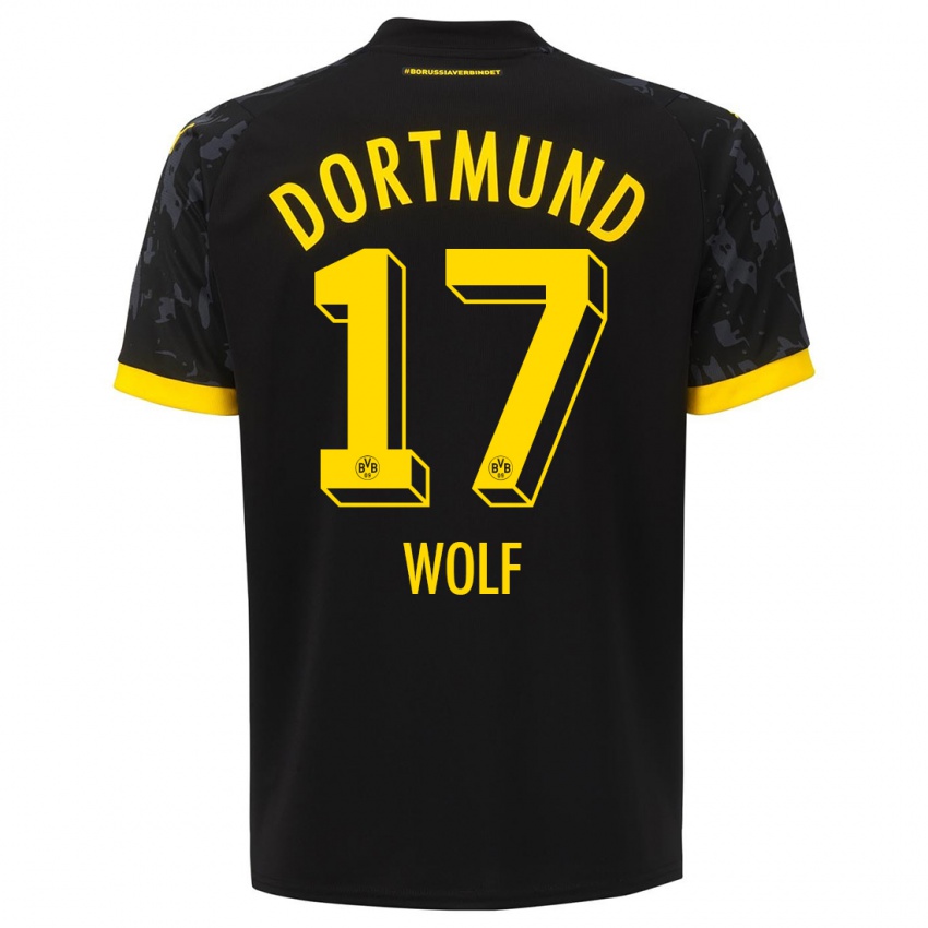 Niño Camiseta Marius Wolf #17 Negro 2ª Equipación 2023/24 La Camisa Chile