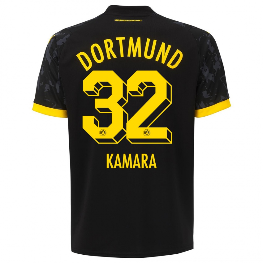 Niño Camiseta Abdoulaye Kamara #32 Negro 2ª Equipación 2023/24 La Camisa Chile