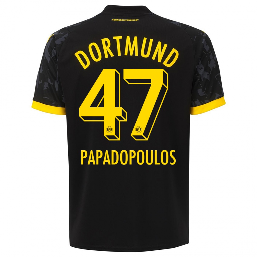 Niño Camiseta Antonios Papadopoulos #47 Negro 2ª Equipación 2023/24 La Camisa Chile