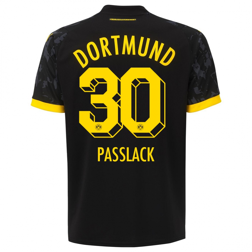 Niño Camiseta Felix Passlack #30 Negro 2ª Equipación 2023/24 La Camisa Chile