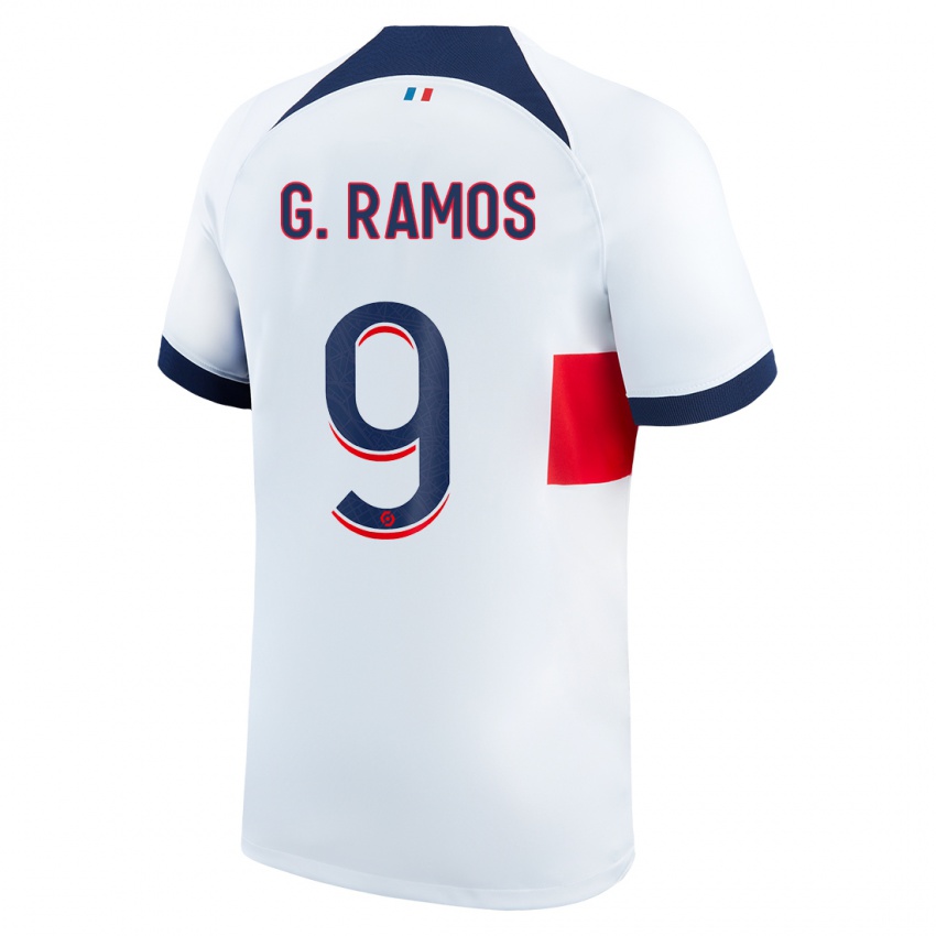 Niño Camiseta Gonçalo Ramos #9 Blanco 2ª Equipación 2023/24 La Camisa Chile