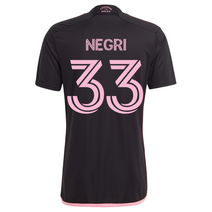 Niño Camiseta Franco Negri #33 Negro 2ª Equipación 2023/24 La Camisa Chile